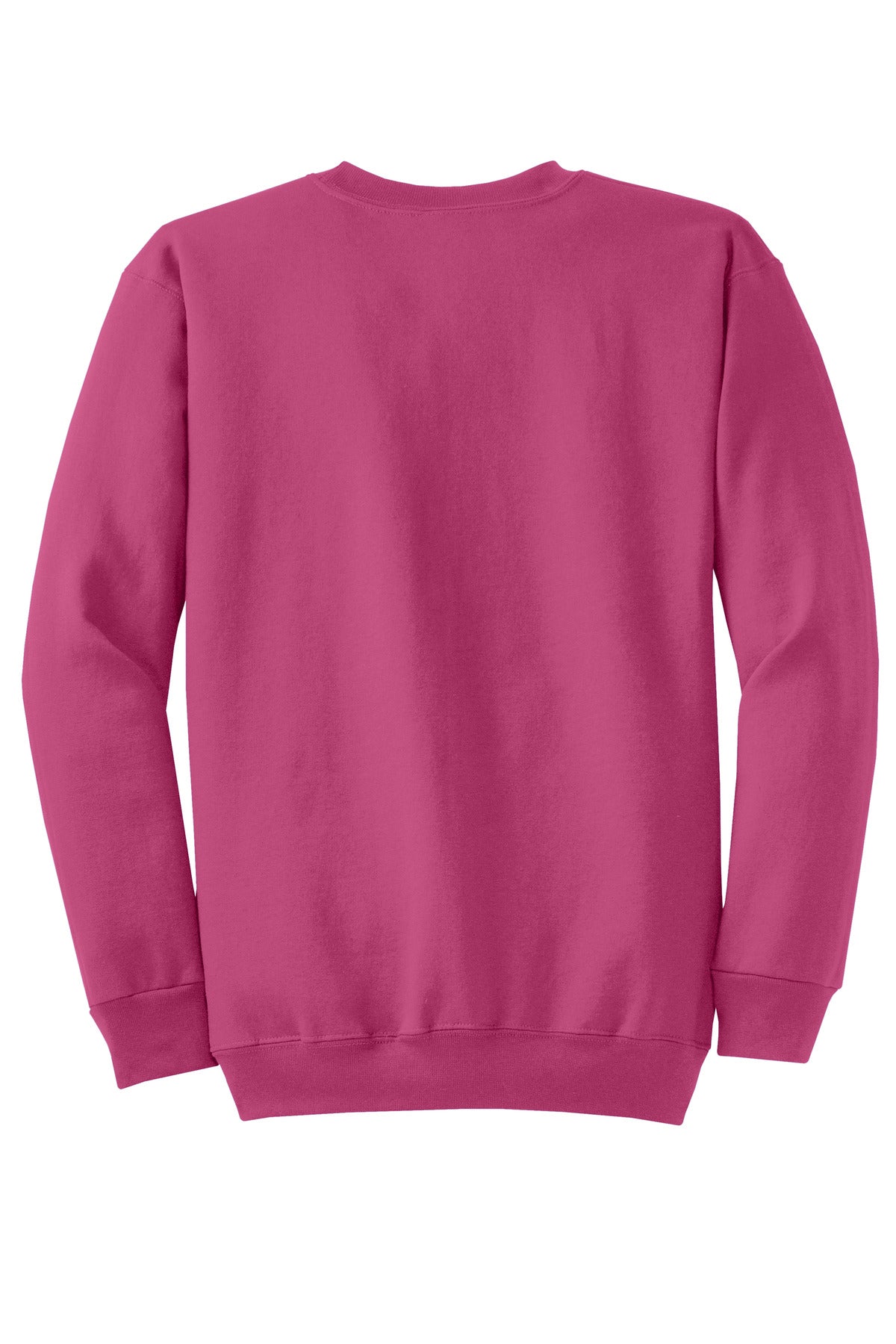 Rear View of Sangria Port & Co Core Fleece Crewneck Sweatshirt. PC78