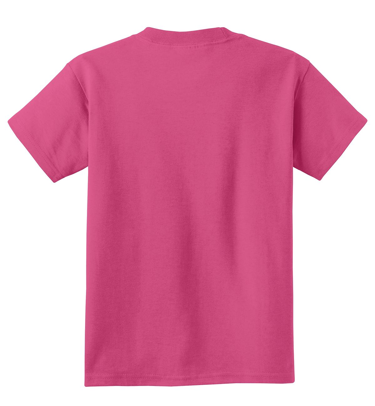 Rear View of Sangria Port & Co Youth Core Cotton Tee. PC54Y