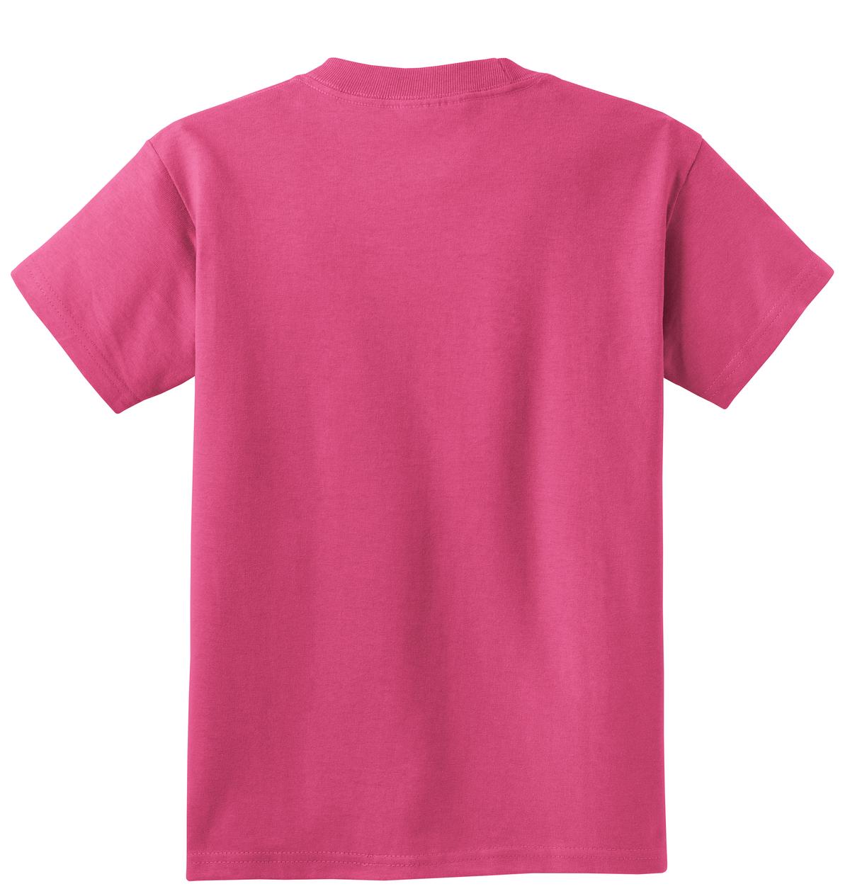 Rear View of Sangria Port & Co Youth Essential Tee. PC61Y