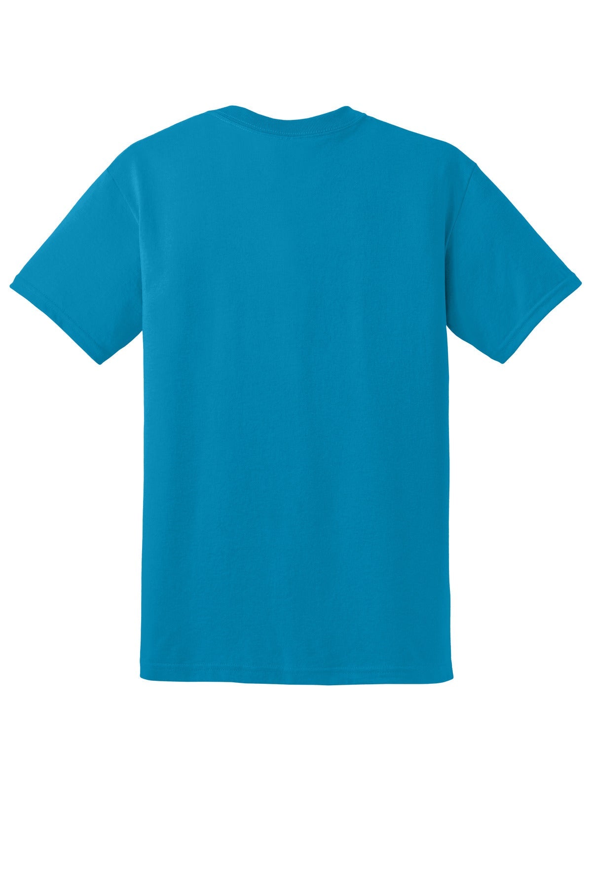 Rear View of Sapphire Gildan DryBlend 50 Cotton/50 Poly T-Shirt. 8000