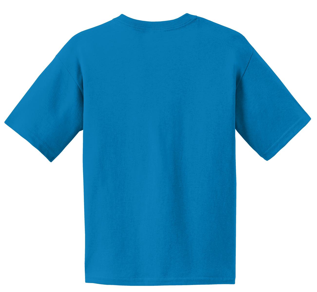 Rear View of Sapphire Gildan - Youth Ultra Cotton 100% US Cotton T-Shirt. 2000B