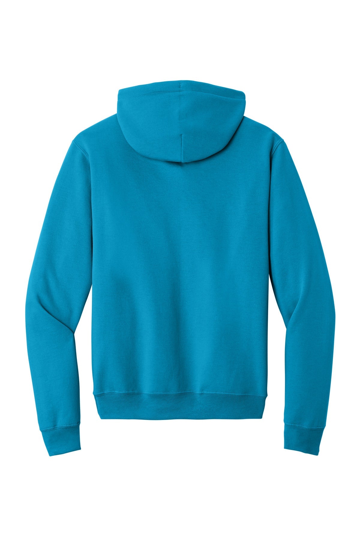 Rear View of Sapphire Port & Co Core Fleece Pullover Hooded Sweatshirt. PC78H