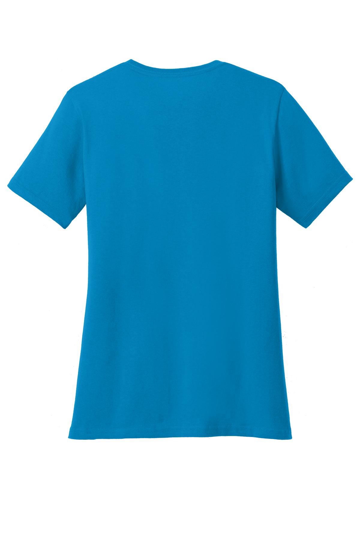 Rear View of Sapphire Port & Co Women's Core Cotton Tee. LPC54