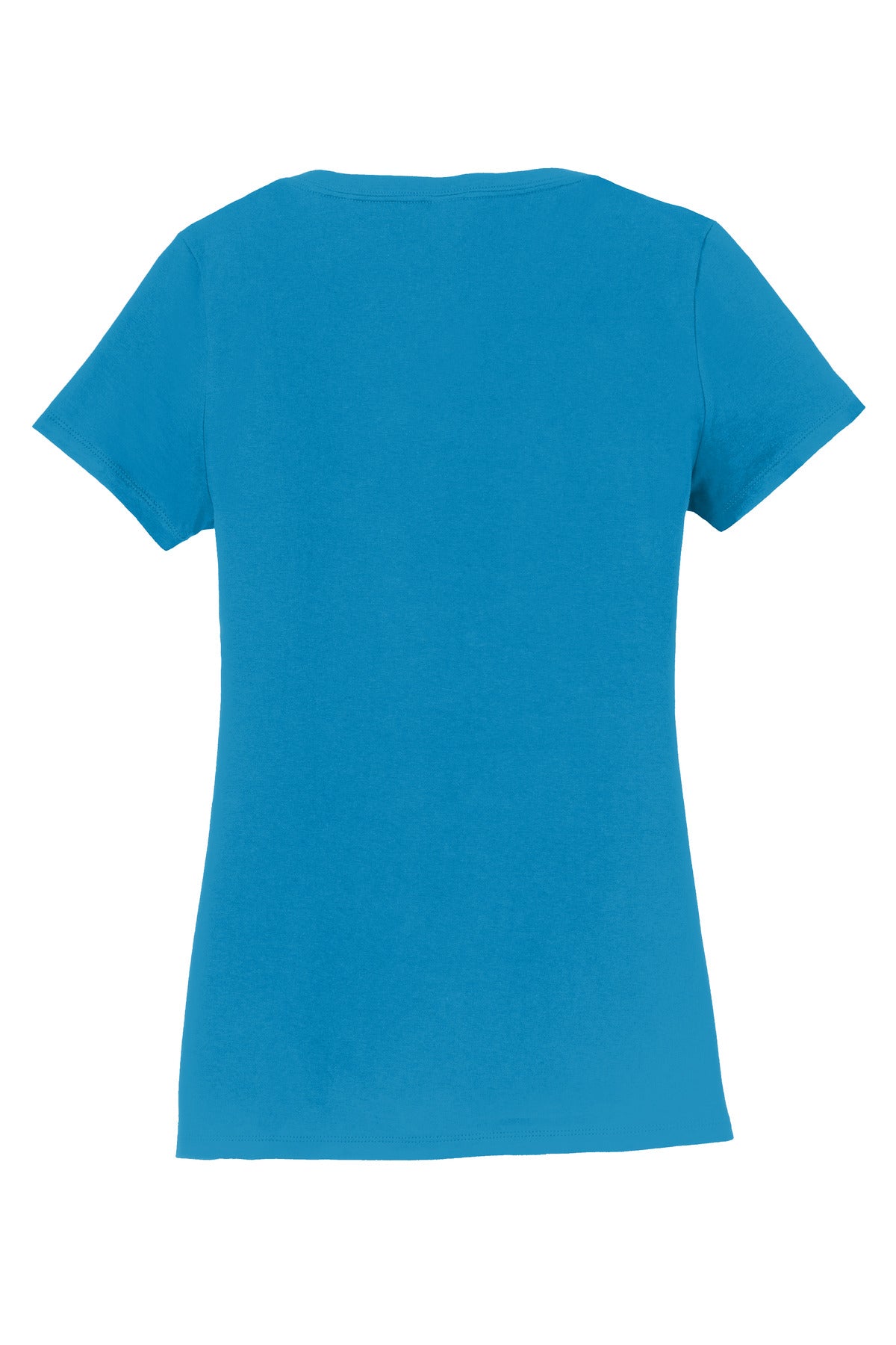 Rear View of Sapphire Port & Co Women's Fan Favorite V-Neck Tee. LPC450V