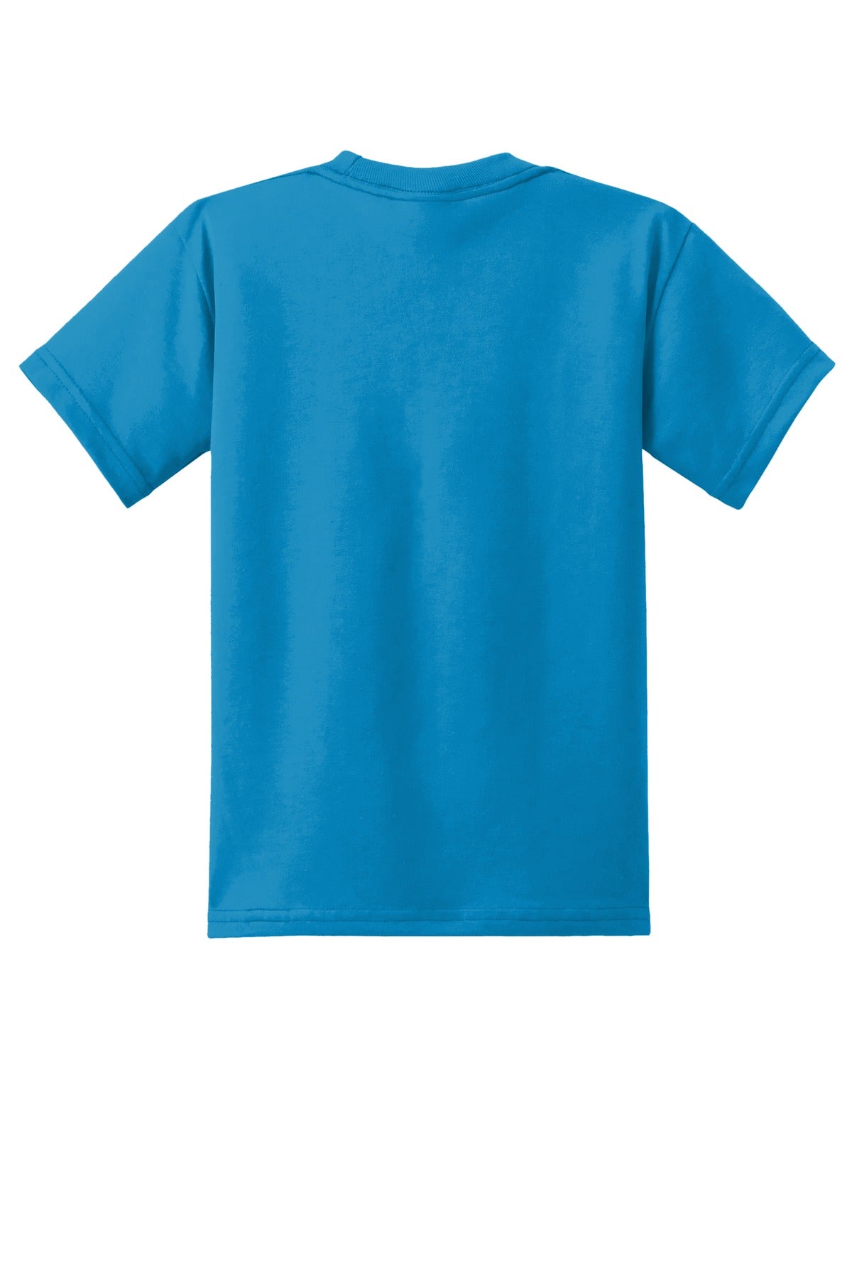 Rear View of Sapphire Port & Co Youth Core Blend Tee. PC55Y