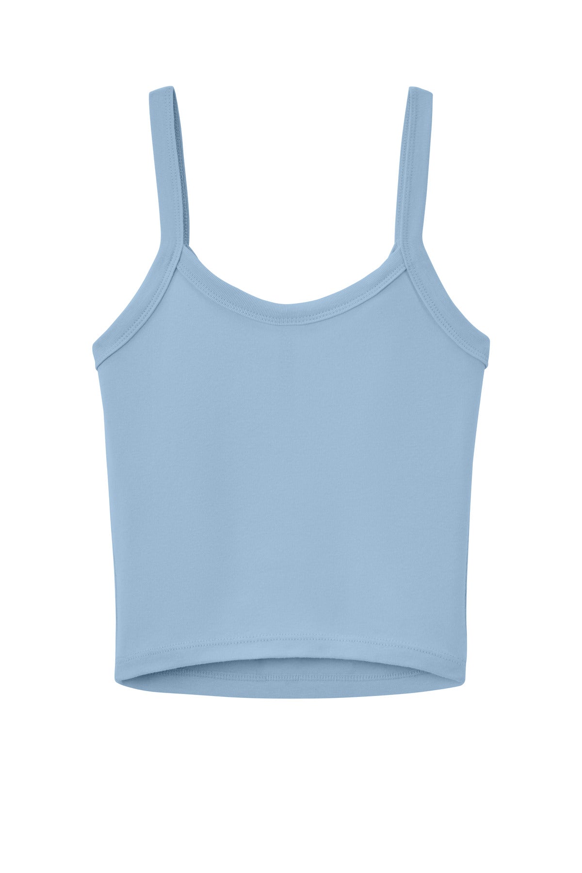 Rear View of SBbyBBlend BELLA+CANVAS Women's Micro Rib Spaghetti Strap Tank BC1012