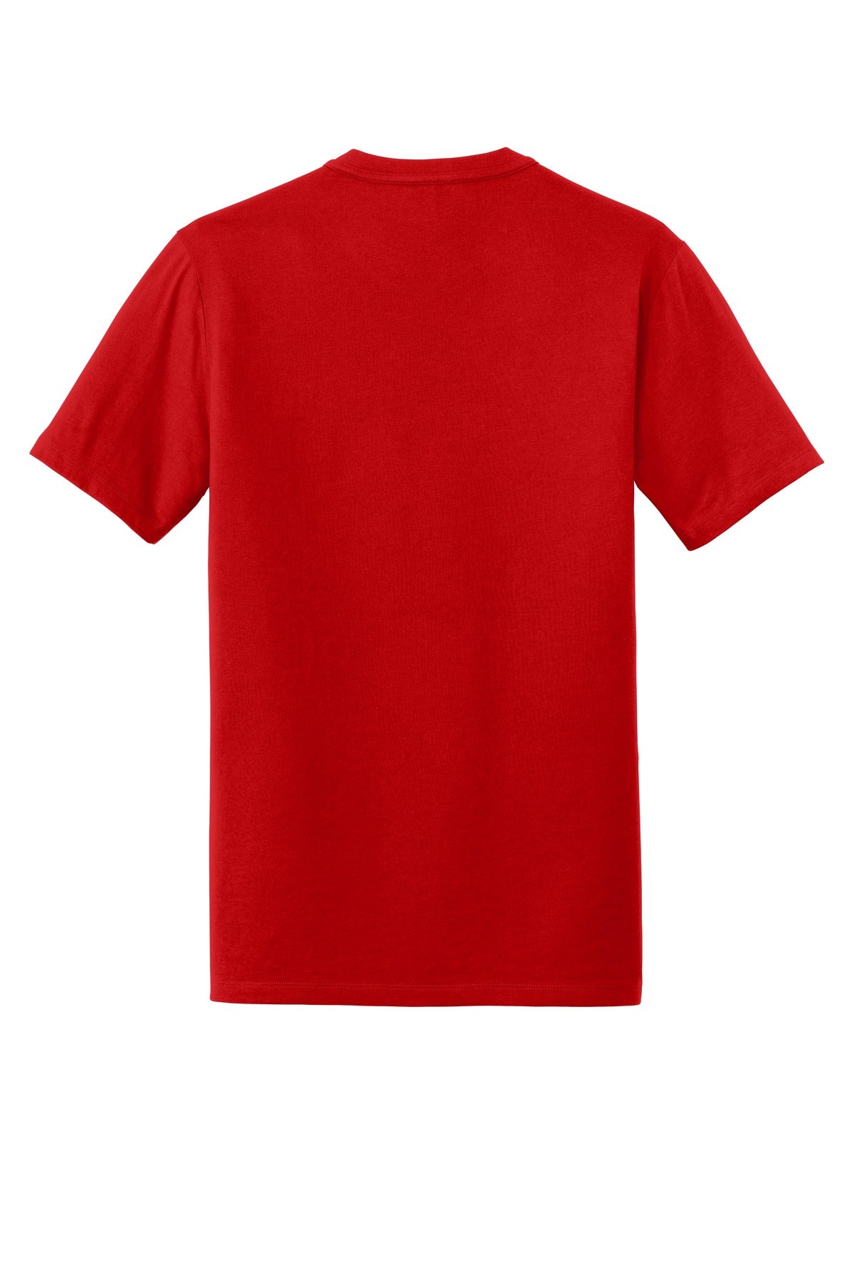 Rear View of Scarlet New Era Heritage Blend Crew Tee. NEA100