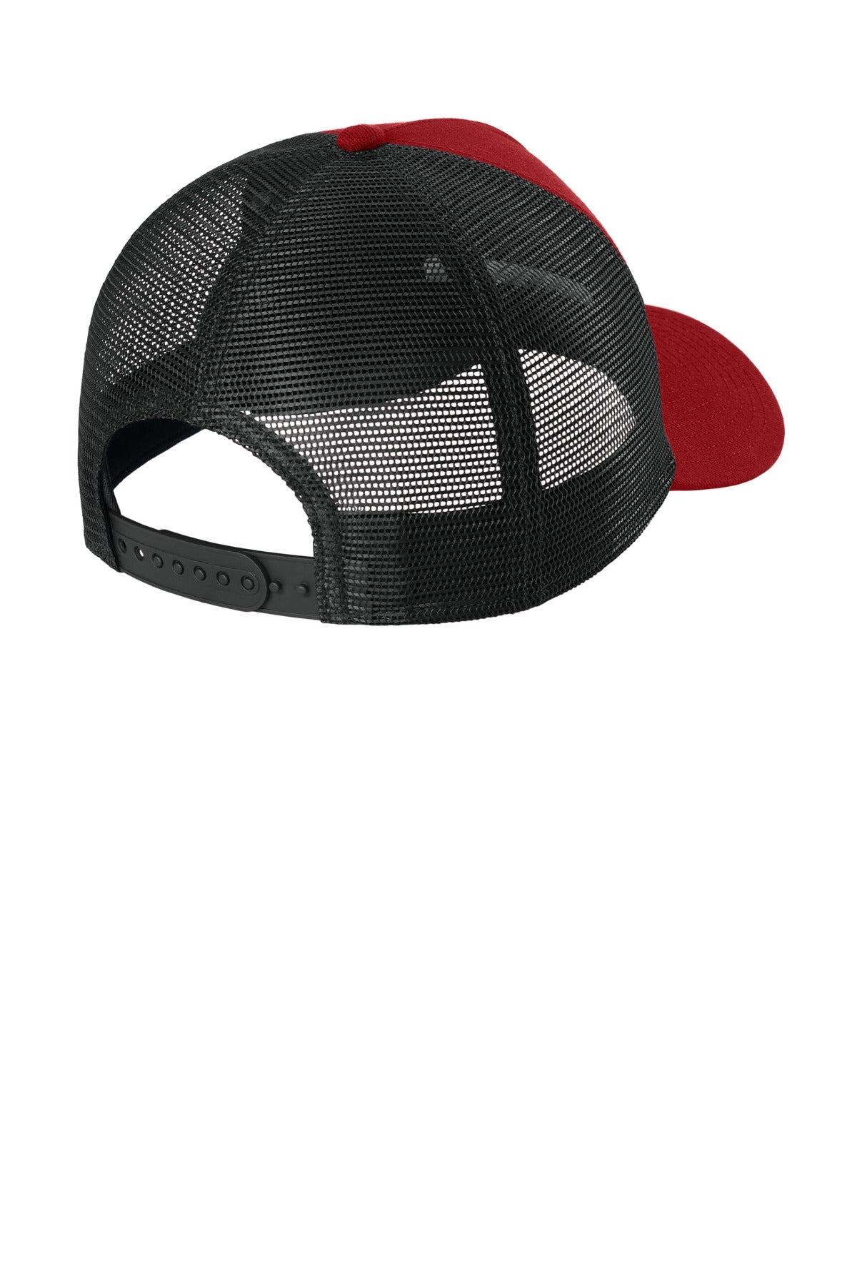 Rear View of Scarlet/Bk New Era A-Frame Snapback Mesh Back Cap NE212