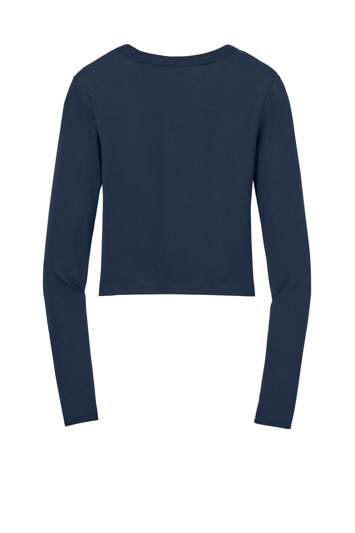 Rear View of SdNvyBlend BELLA+CANVAS Women's Micro Rib Long Sleeve Baby Tee BC1501