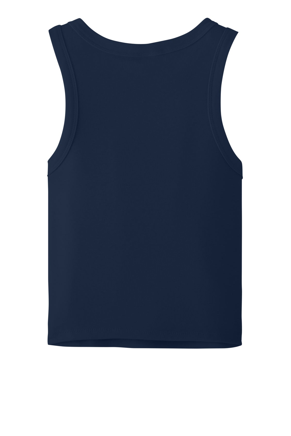 Rear View of SdNvyBlend BELLA+CANVAS Women's Micro Rib Racer Tank BC1019