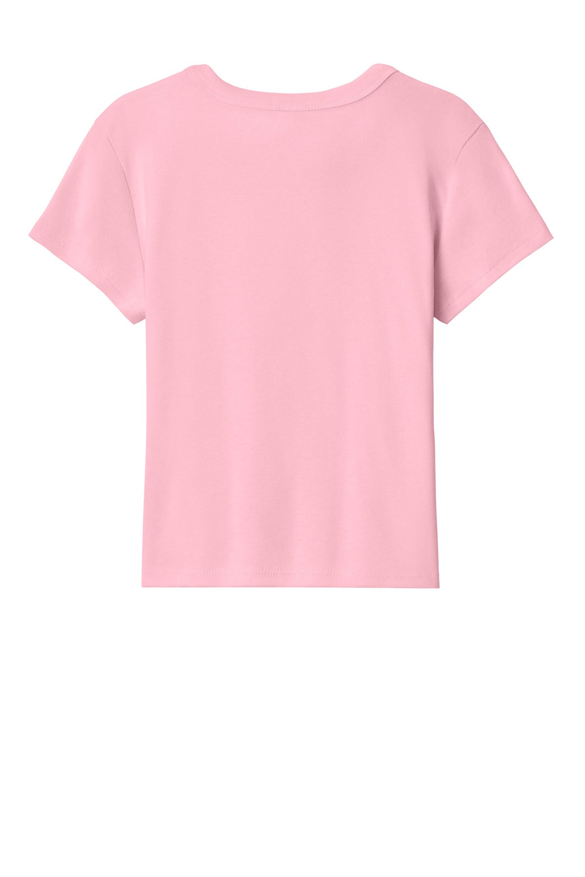 Rear View of SdPnkBlend BELLA+CANVAS Women's Micro Rib Baby Tee BC1010