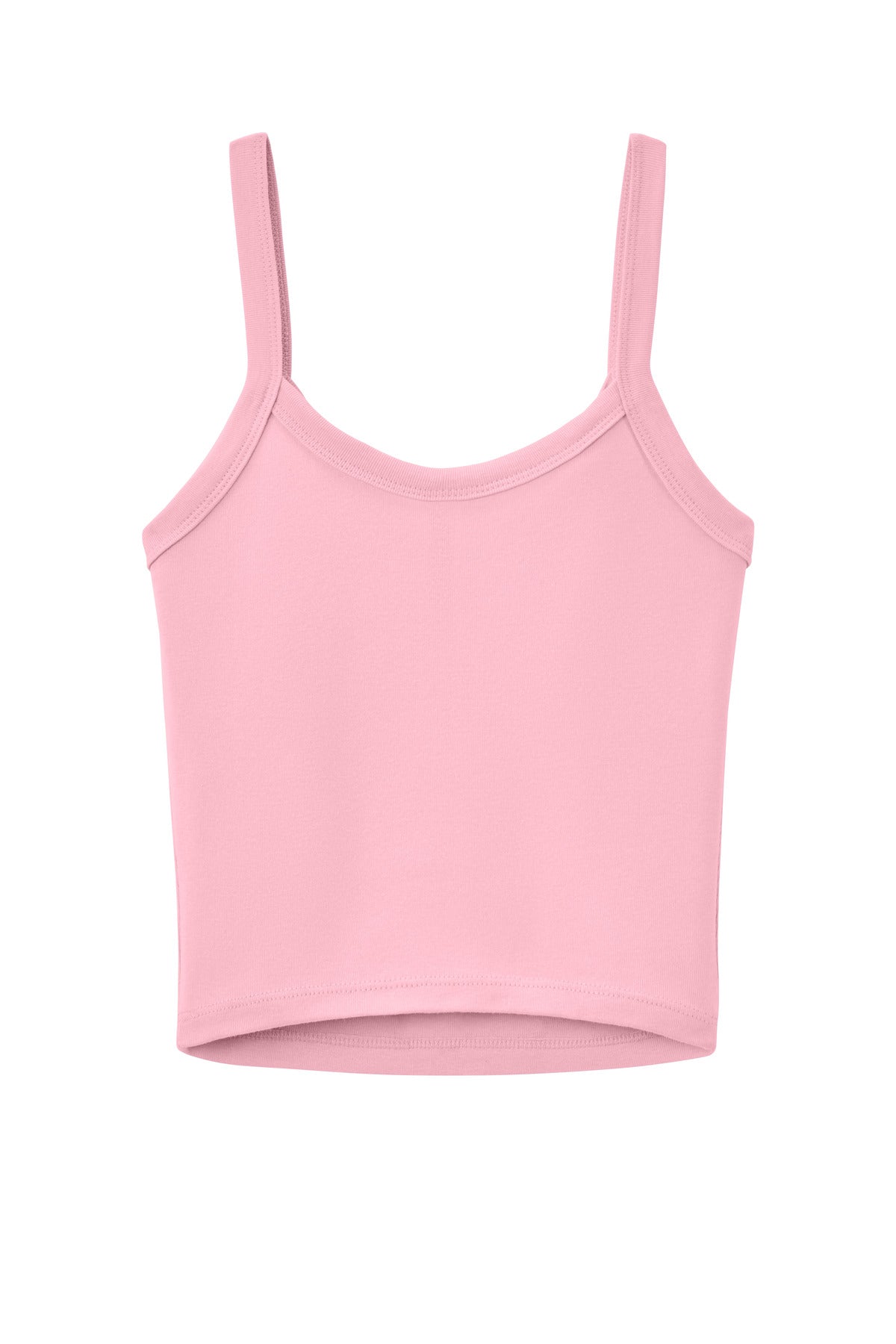 Rear View of SdPnkBlend BELLA+CANVAS Women's Micro Rib Spaghetti Strap Tank BC1012