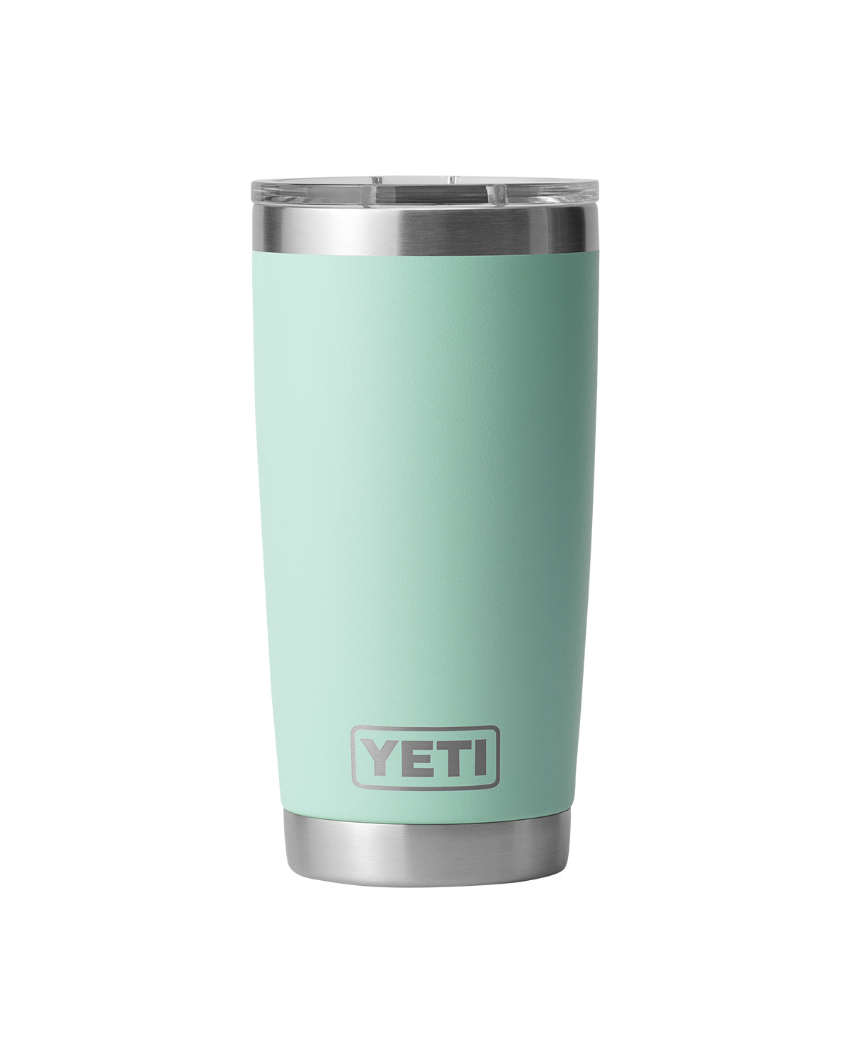 Rear View of SEAFOAM Rambler® 20 oz Tumbler MagSlider™ Lid plain