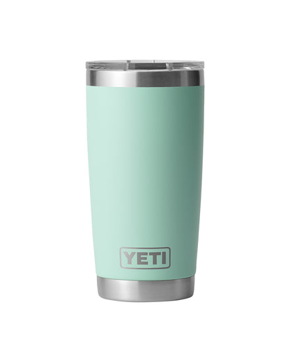 Rear View of SEAFOAM Rambler® 20 oz Tumbler MagSlider™ Lid plain