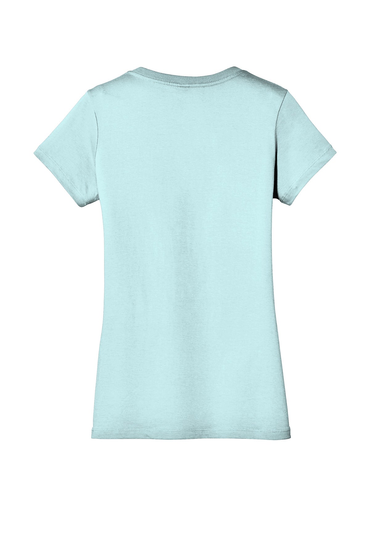 Rear View of Seaglass Blue District - Women's Perfect Weight V-Neck Tee. DM1170L