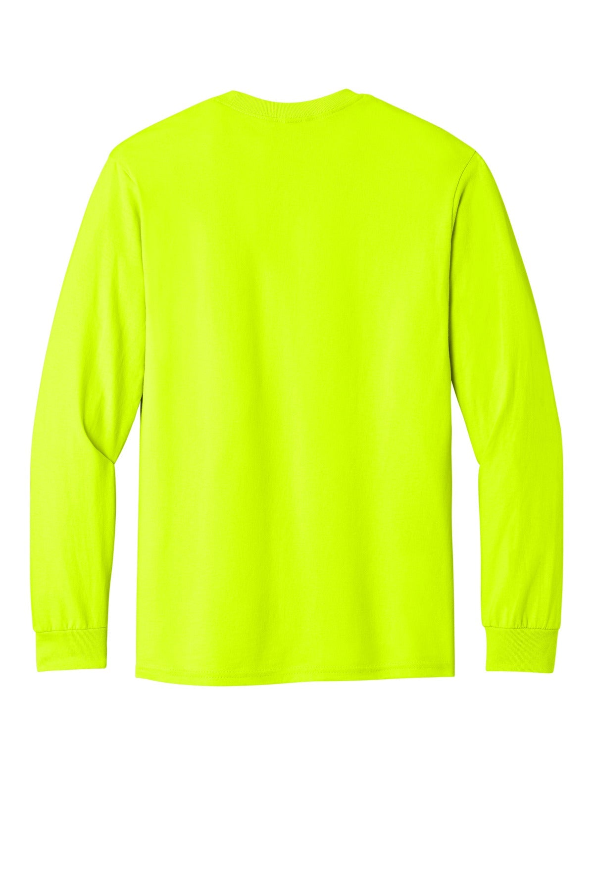 Rear View of SftyGrn Gildan - Heavy Cotton 100% Cotton Long Sleeve T-Shirt. 5400