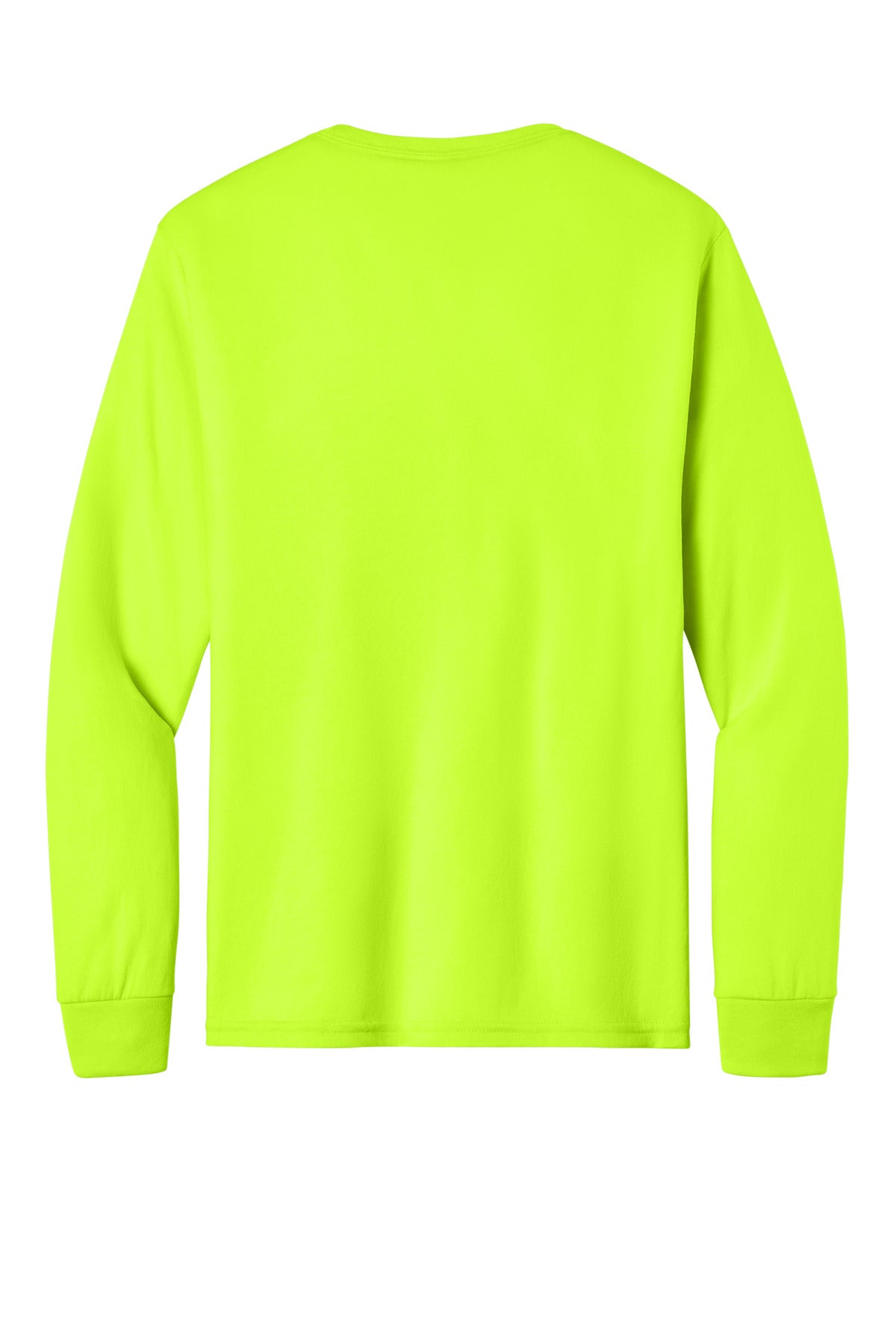 Rear View of SftyGrn Jerzees Dri-Power 100% Polyester Long Sleeve T-Shirt 21LS