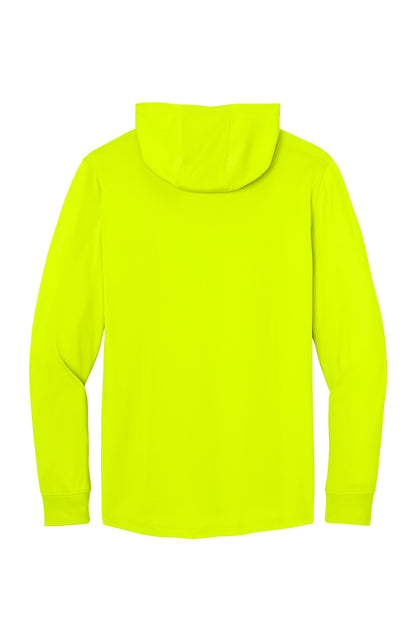 Rear View of SftyYellow CornerStone Workwear Pro Long Sleeve Hooded Tee CS440LSH