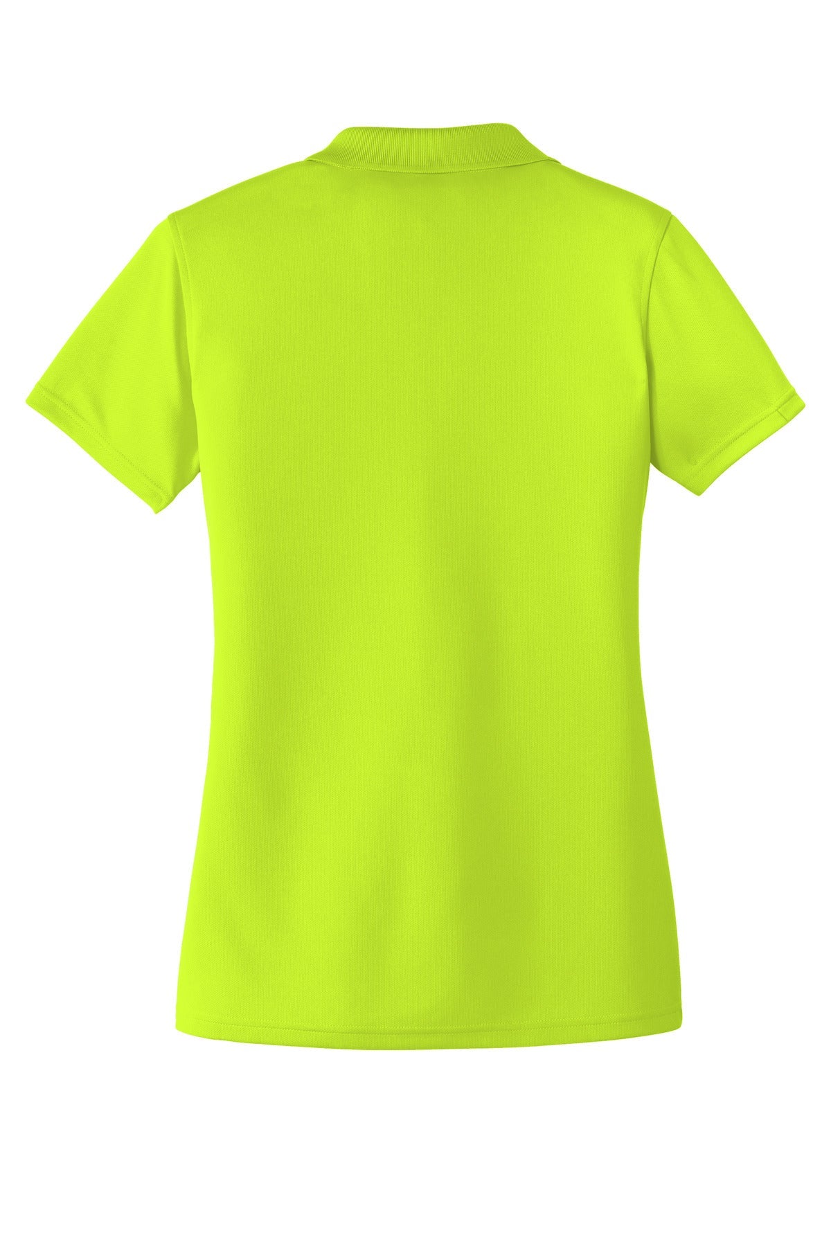Rear View of SftyYellow Port Authority Women's Dry Zone UV Micro-Mesh Polo. LK110