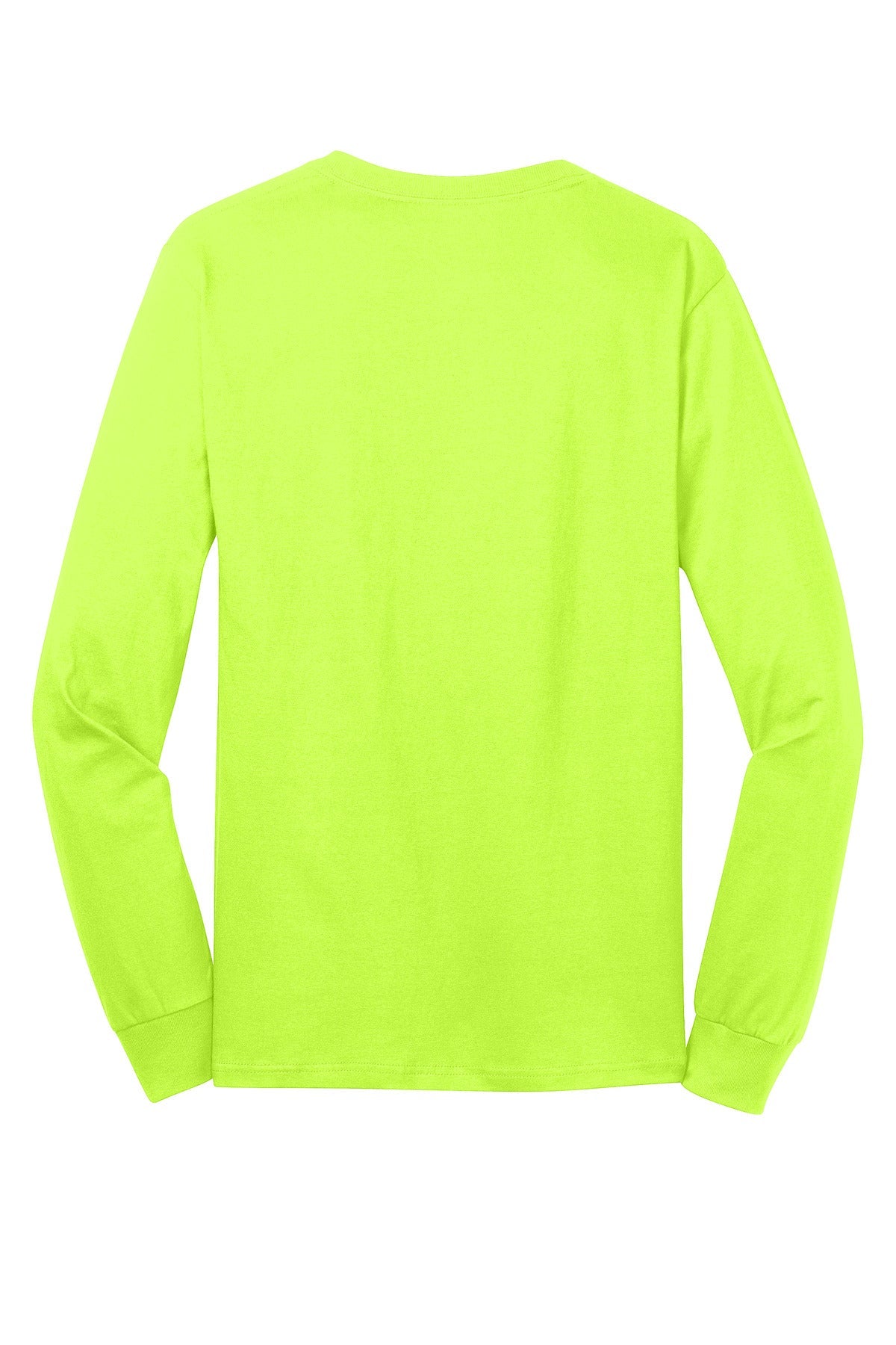 Rear View of SGreen Port & Co Long Sleeve Core Cotton Tee. PC54LS