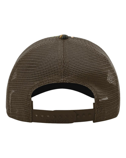 Rear View of Shadow Grass Habitat/ Brown Garment Washed Printed Trucker Cap - 111P