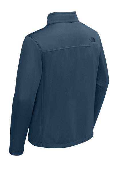 Rear View of ShadyBlue The North Face Chest Logo Ridgewall Soft Shell Jacket NF0A88D5