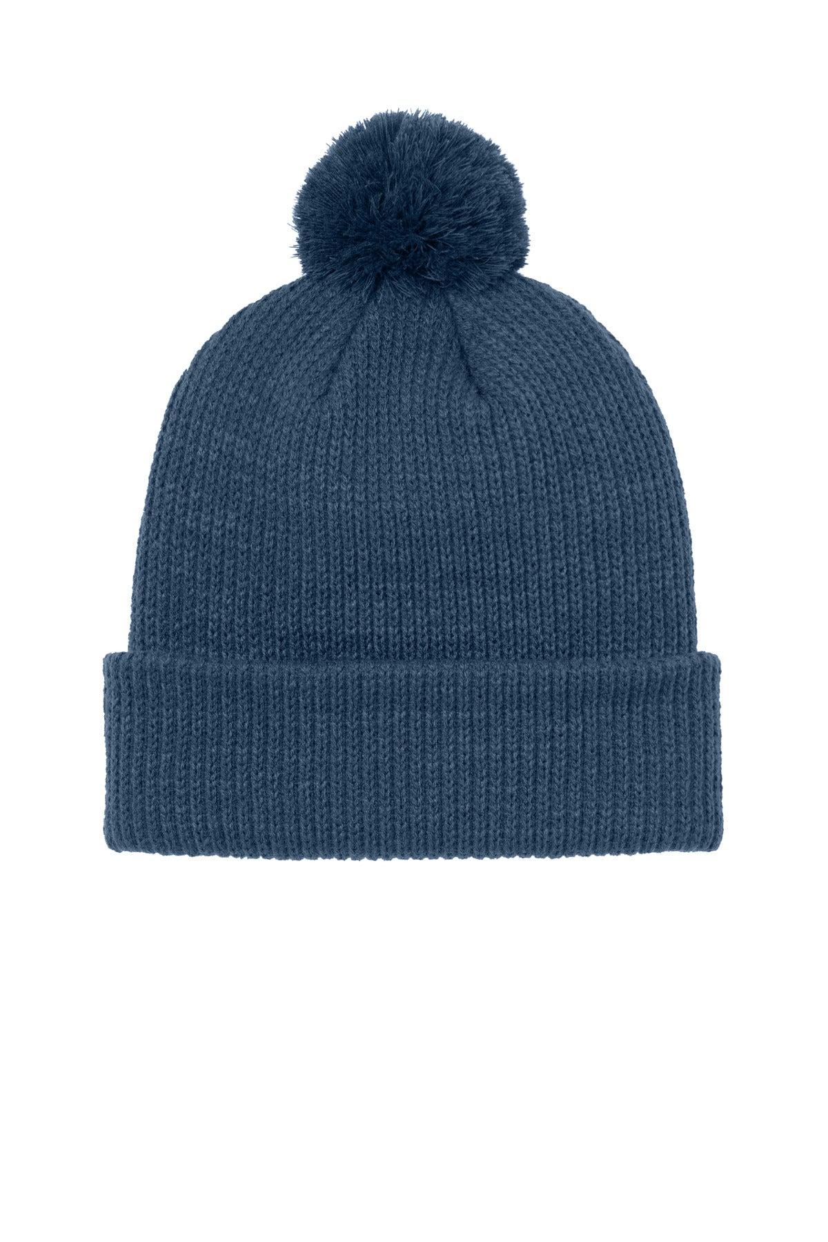 Rear View of ShadyBlue The North Face Pom Beanie NF0A7RGI