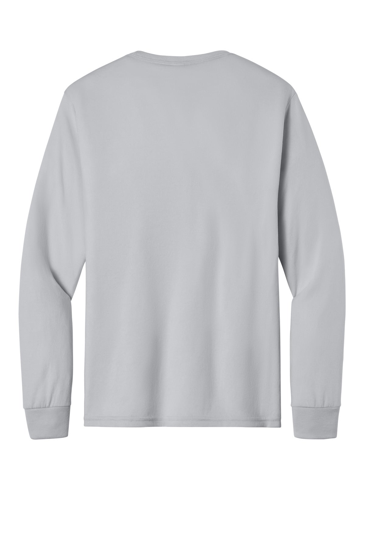 Rear View of Silver Jerzees Dri-Power 100% Polyester Long Sleeve T-Shirt 21LS