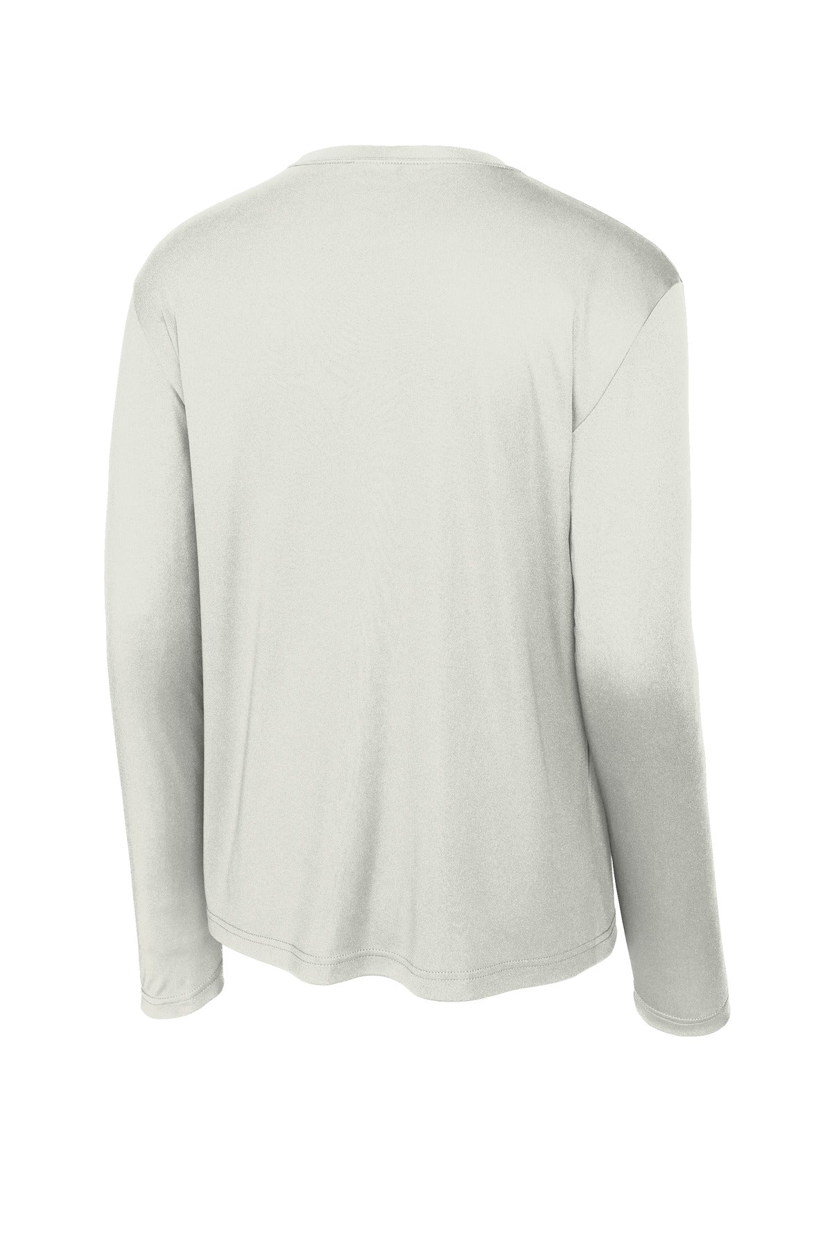 Rear View of Silver Sport-Tek Long Sleeve PosiCharge Competitor Tee. ST350LS