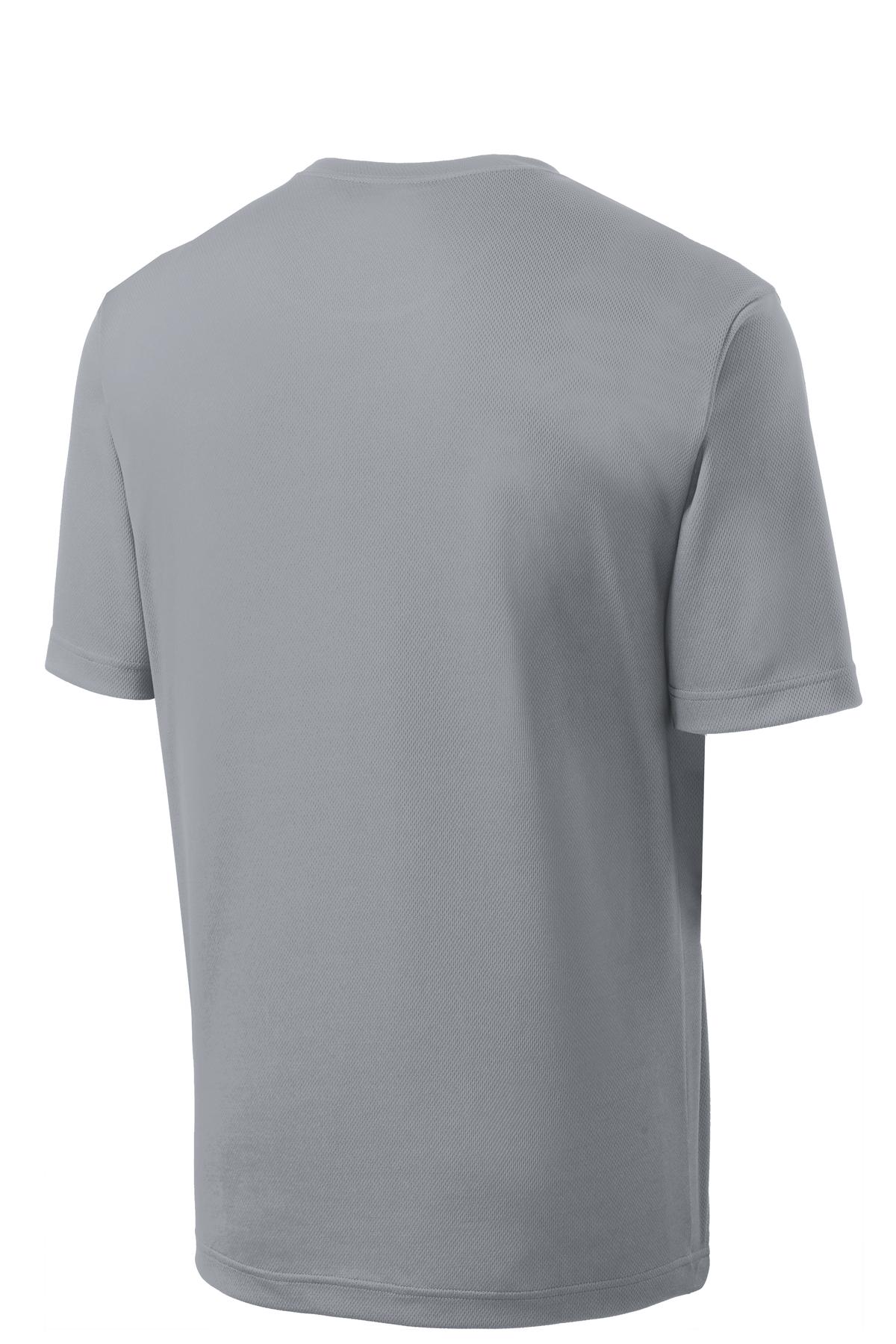 Rear View of Silver Sport-Tek PosiCharge RacerMesh Tee. ST340