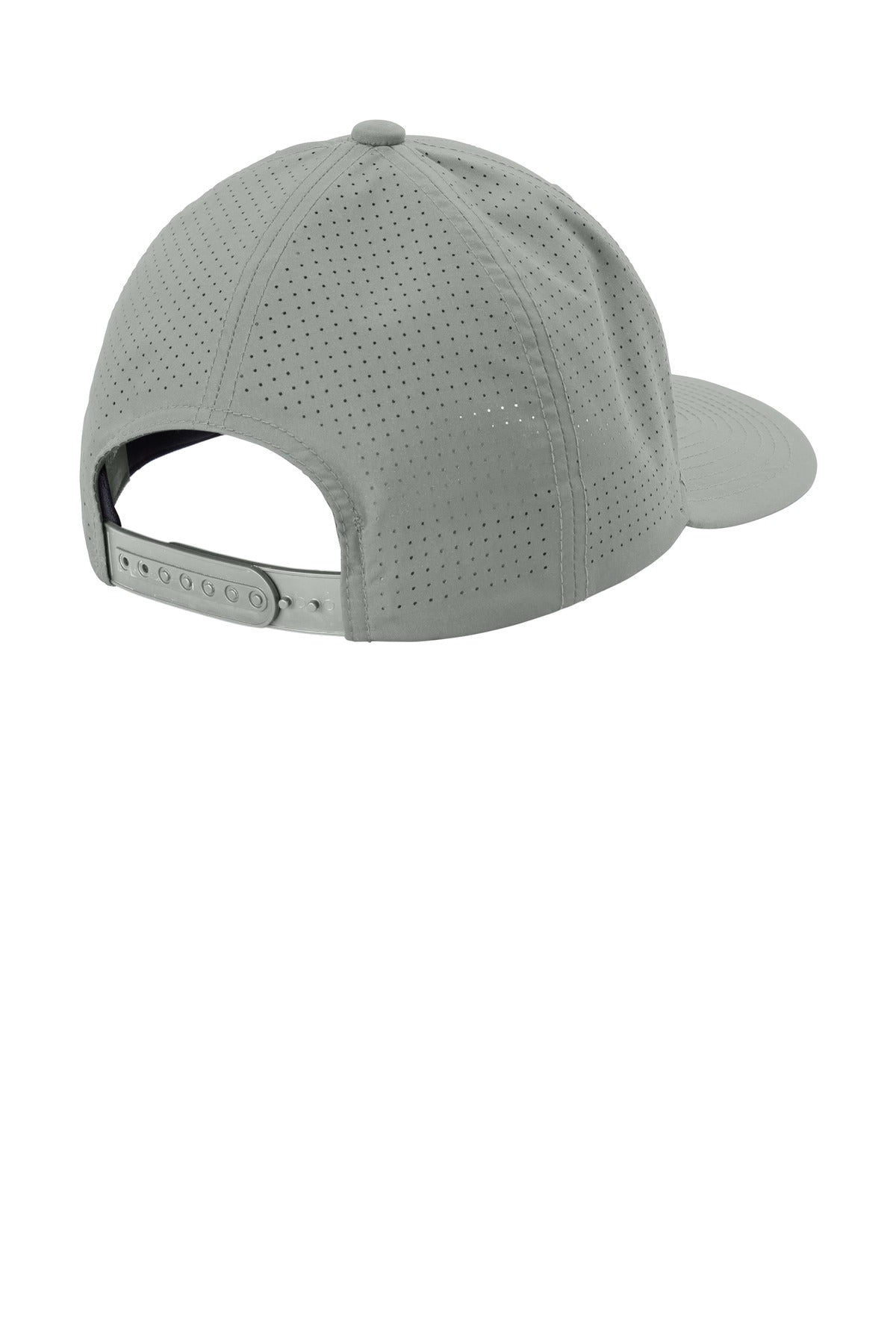 Rear View of Silver Sport-Tek Pro-Cut Adjustable Cap STC65