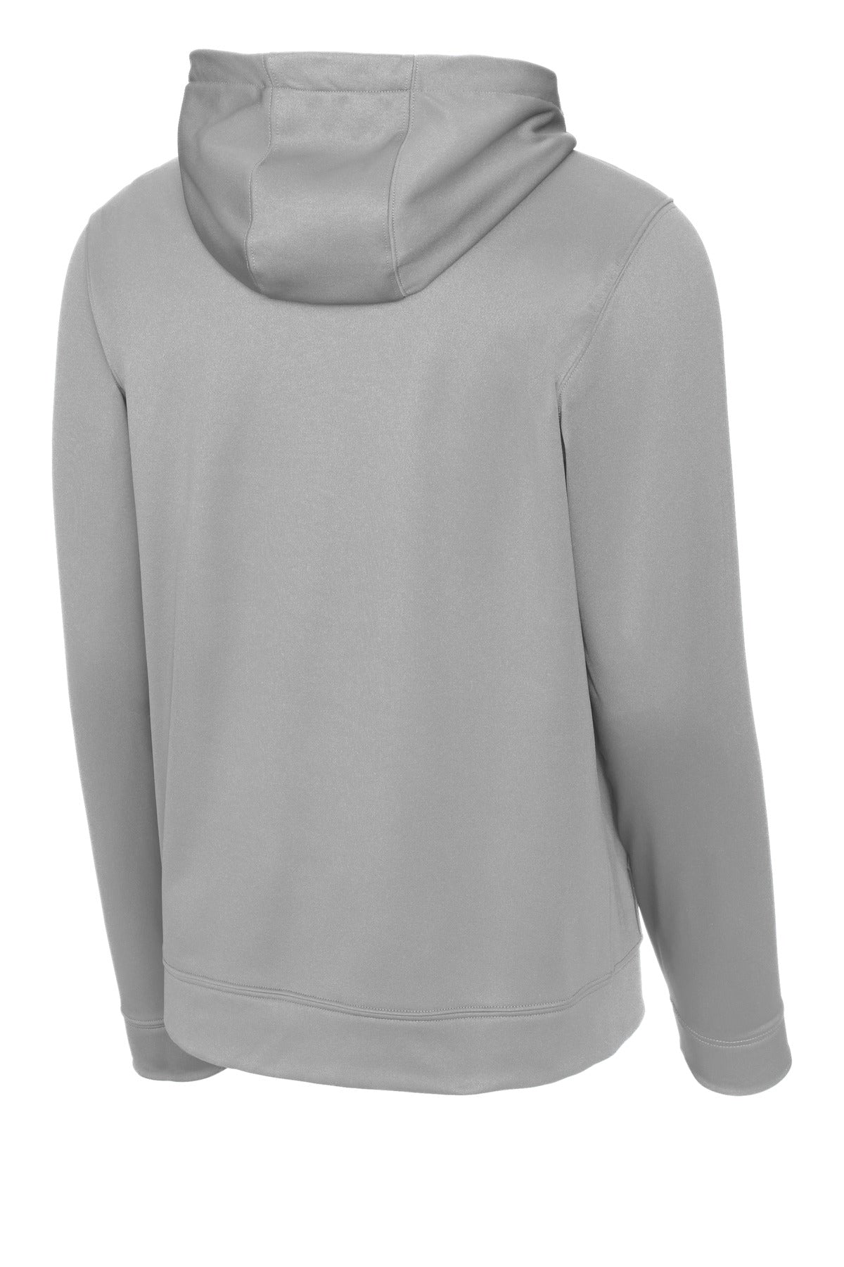 Rear View of Silver Sport-Tek Sport-Wick Fleece Hooded Pullover. F244