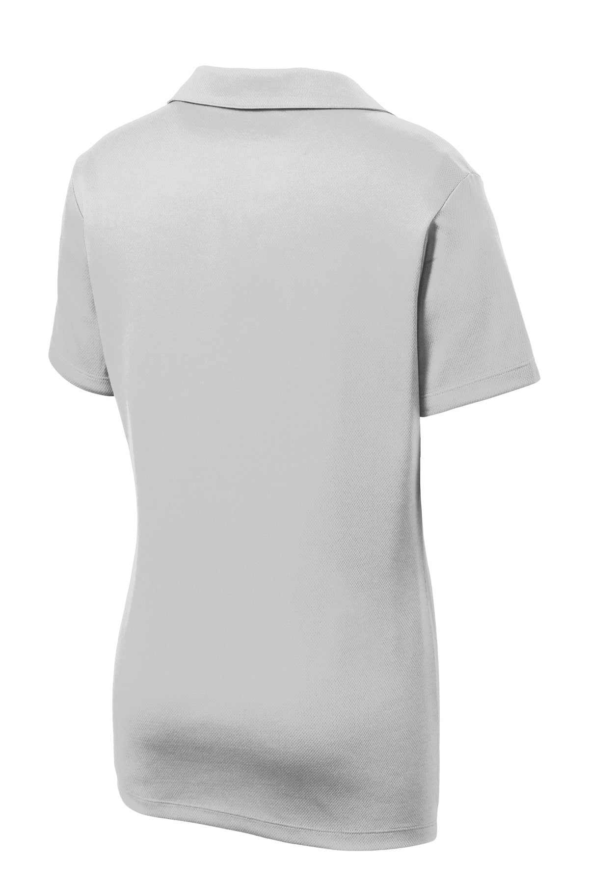 Rear View of Silver Sport-Tek Women's PosiCharge RacerMesh Polo. LST640
