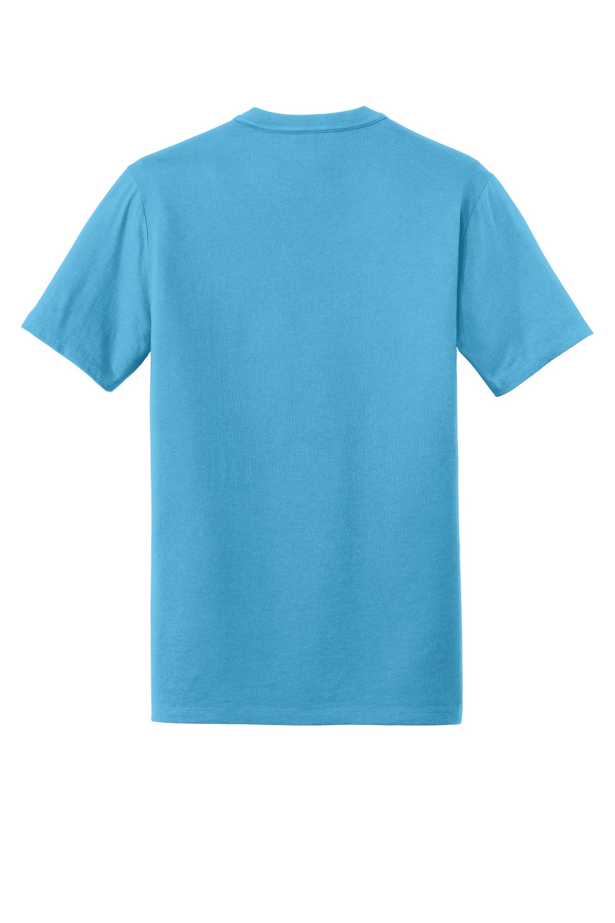 Rear View of Sky Blue New Era Heritage Blend Crew Tee. NEA100
