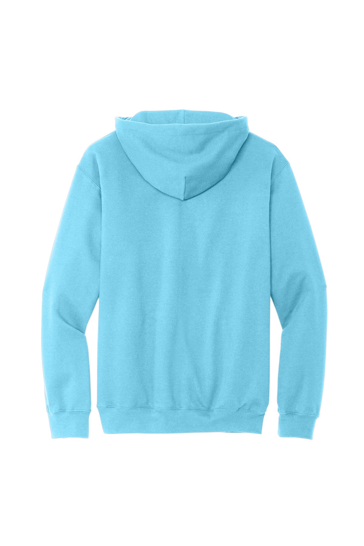 Rear View of Sky Gildan Softstyle Midweight Pullover Hooded Sweatshirt SF500