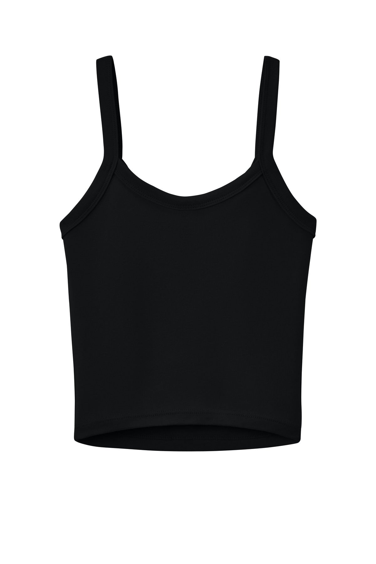 Rear View of SldBkBlend BELLA+CANVAS Women's Micro Rib Spaghetti Strap Tank BC1012