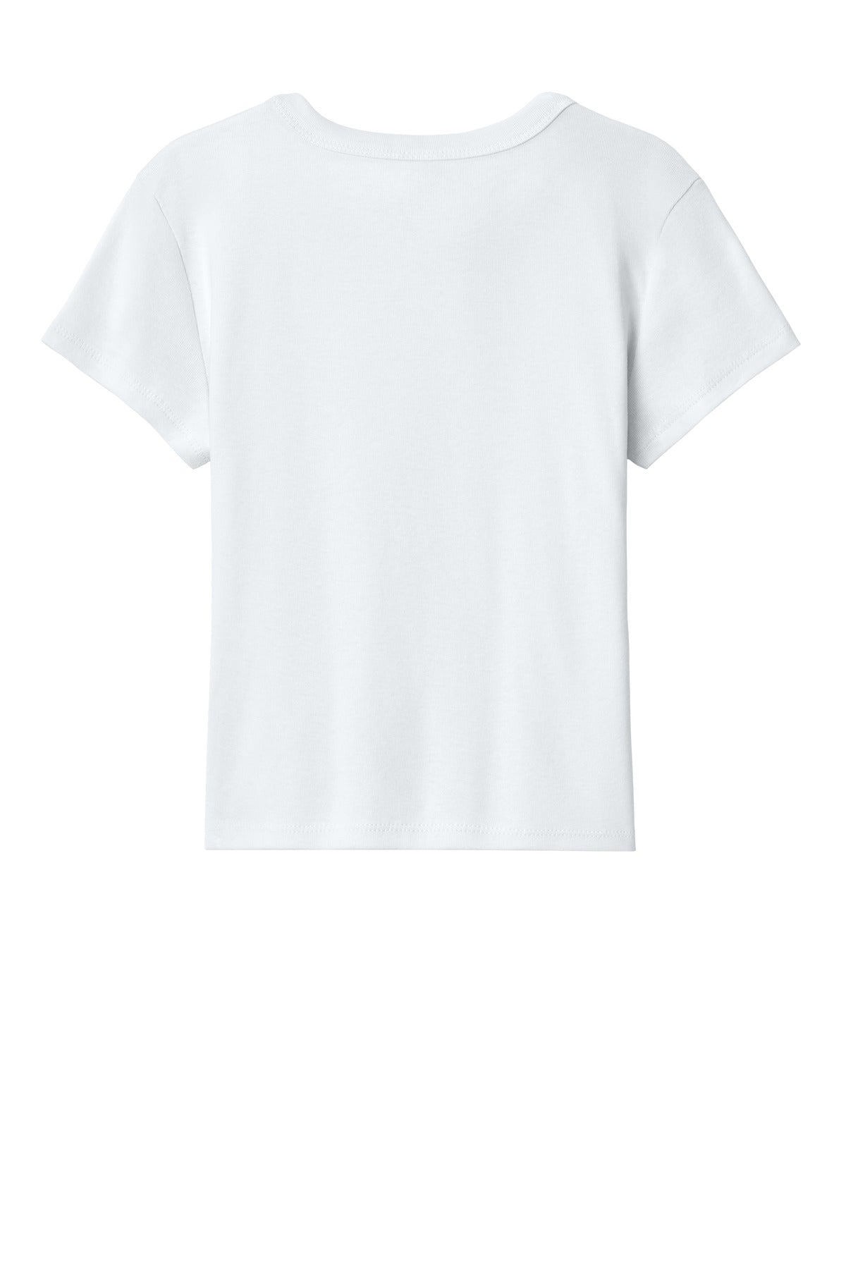 Rear View of SldWhBlend BELLA+CANVAS Women's Micro Rib Baby Tee BC1010