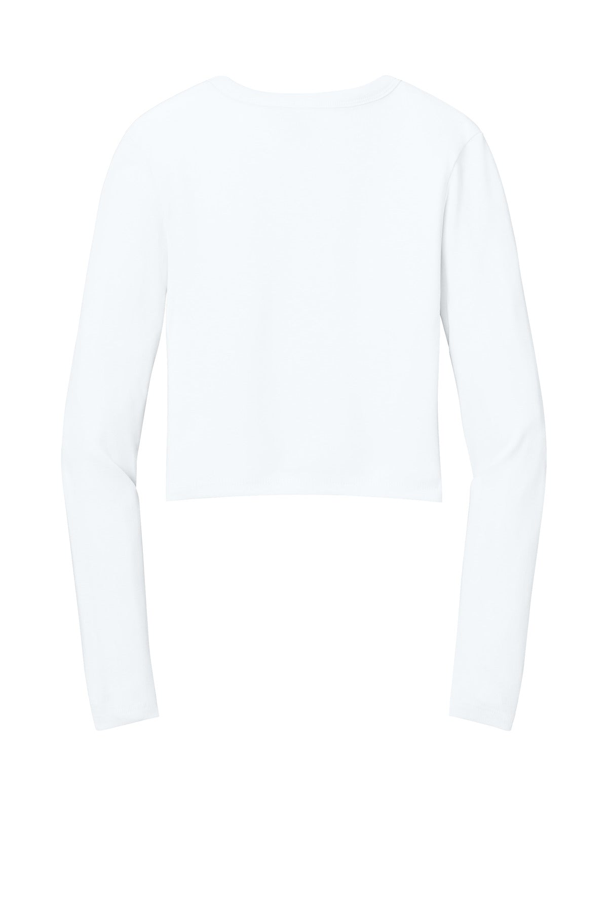 Rear View of SldWhBlend BELLA+CANVAS Women's Micro Rib Long Sleeve Baby Tee BC1501