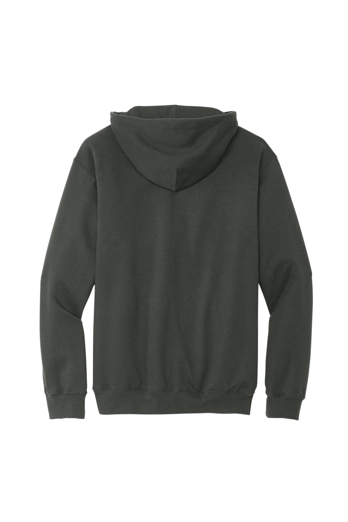 Rear View of Smoke Gildan Softstyle Midweight Pullover Hooded Sweatshirt SF500