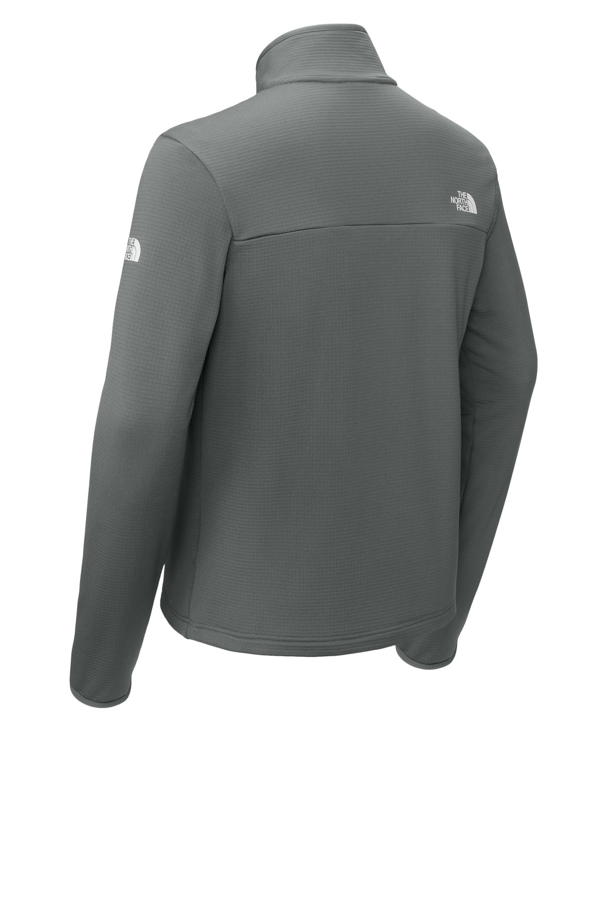 Rear View of SmokedPrGy The North Face Aim 1/4-Zip Fleece NF0A8ENJ