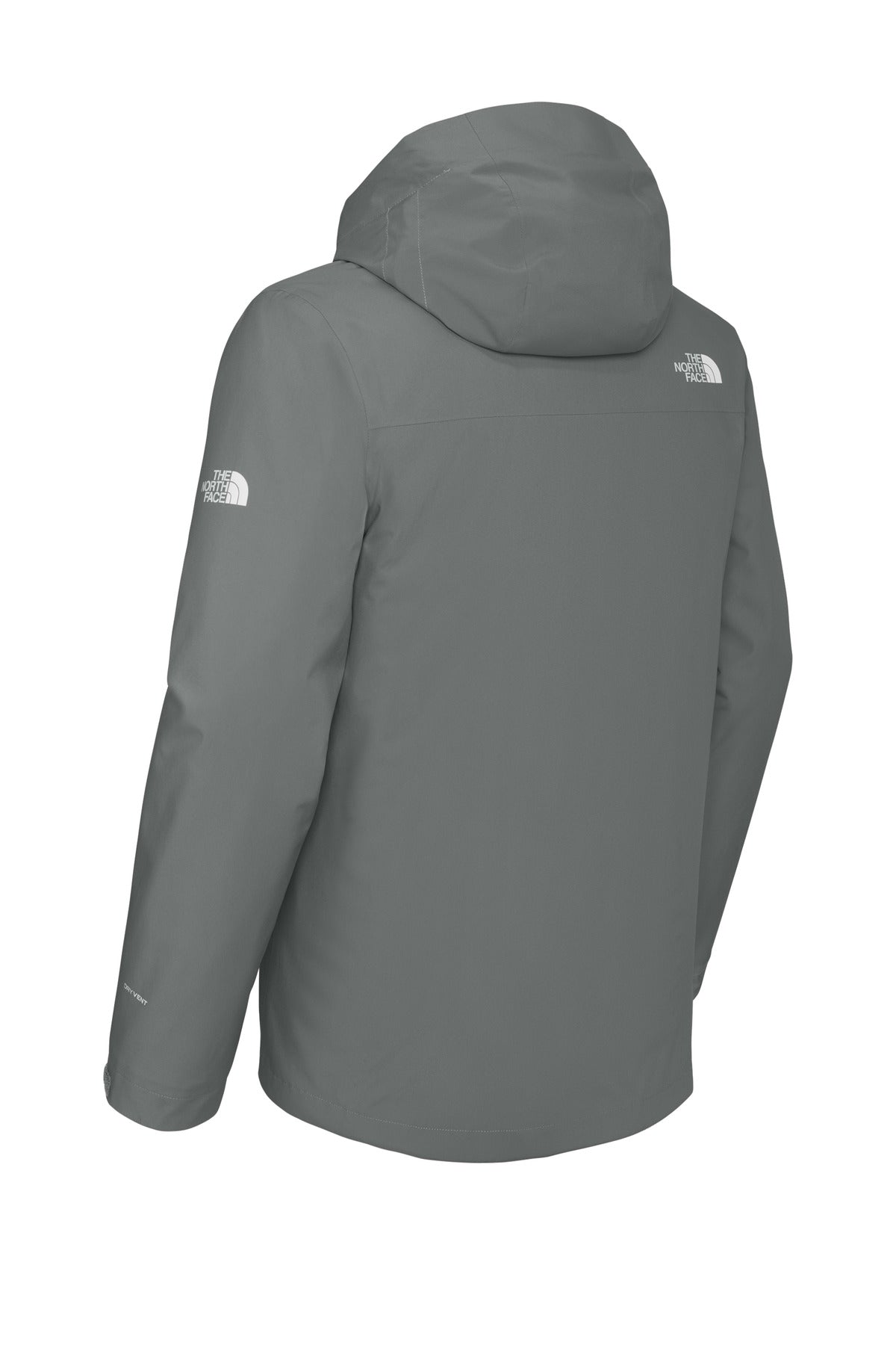 Rear View of SmokedPrGy The North Face Castle Valley Triclimate 3-in-1 Jacket NF0A8FQH