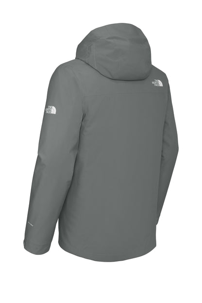 Rear View of SmokedPrGy The North Face Castle Valley Triclimate 3-in-1 Jacket NF0A8FQH