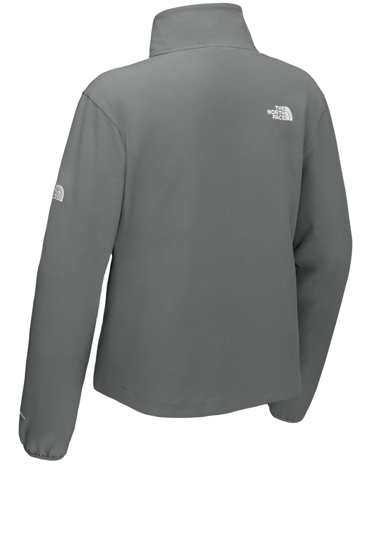 Rear View of SmokedPrGy The North Face Women's Edge Stretch Soft Shell Jacket NF0A8ENP