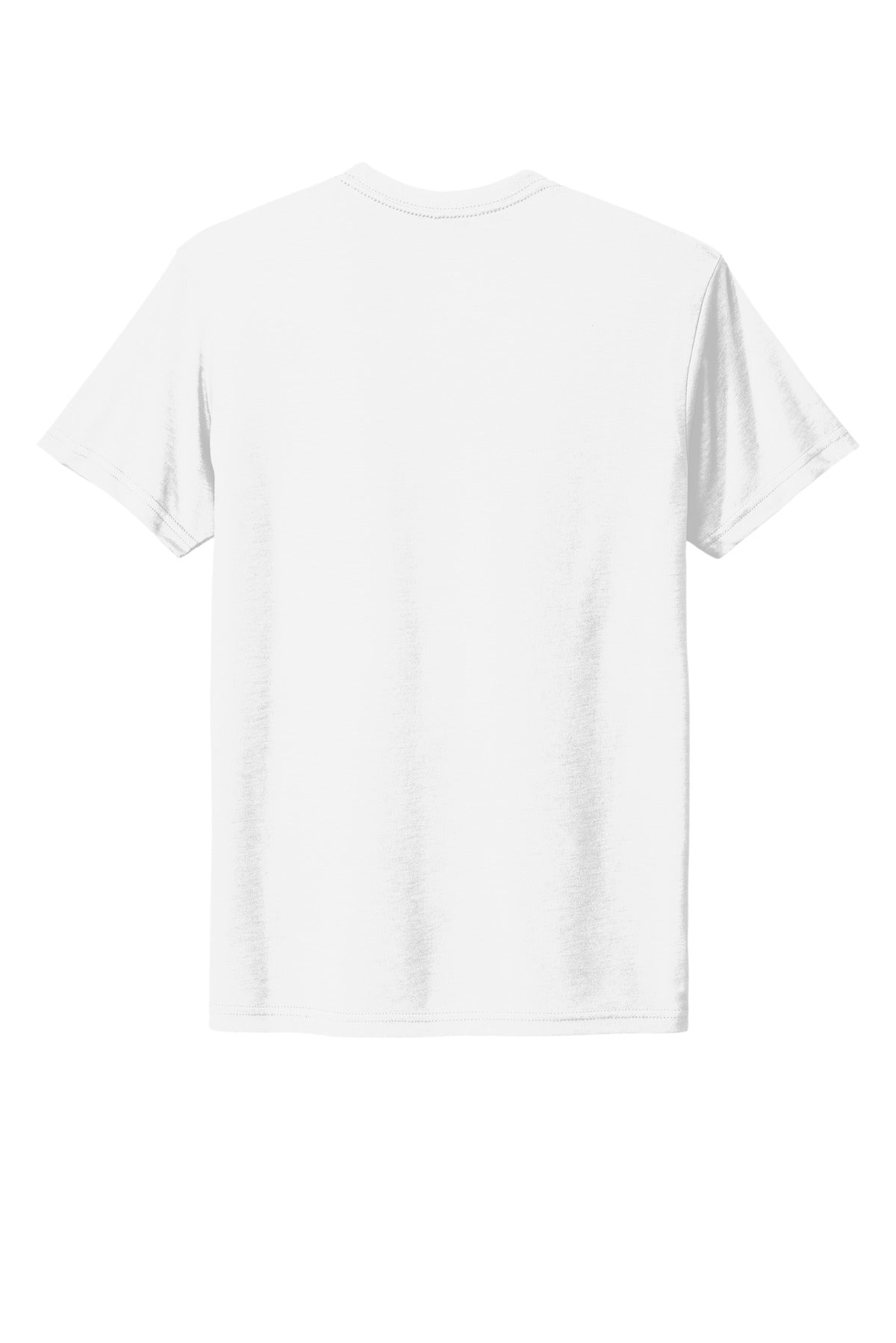Rear View of SolidWhite Next Level Apparel Adult Tri-Blend Tee. NL6010