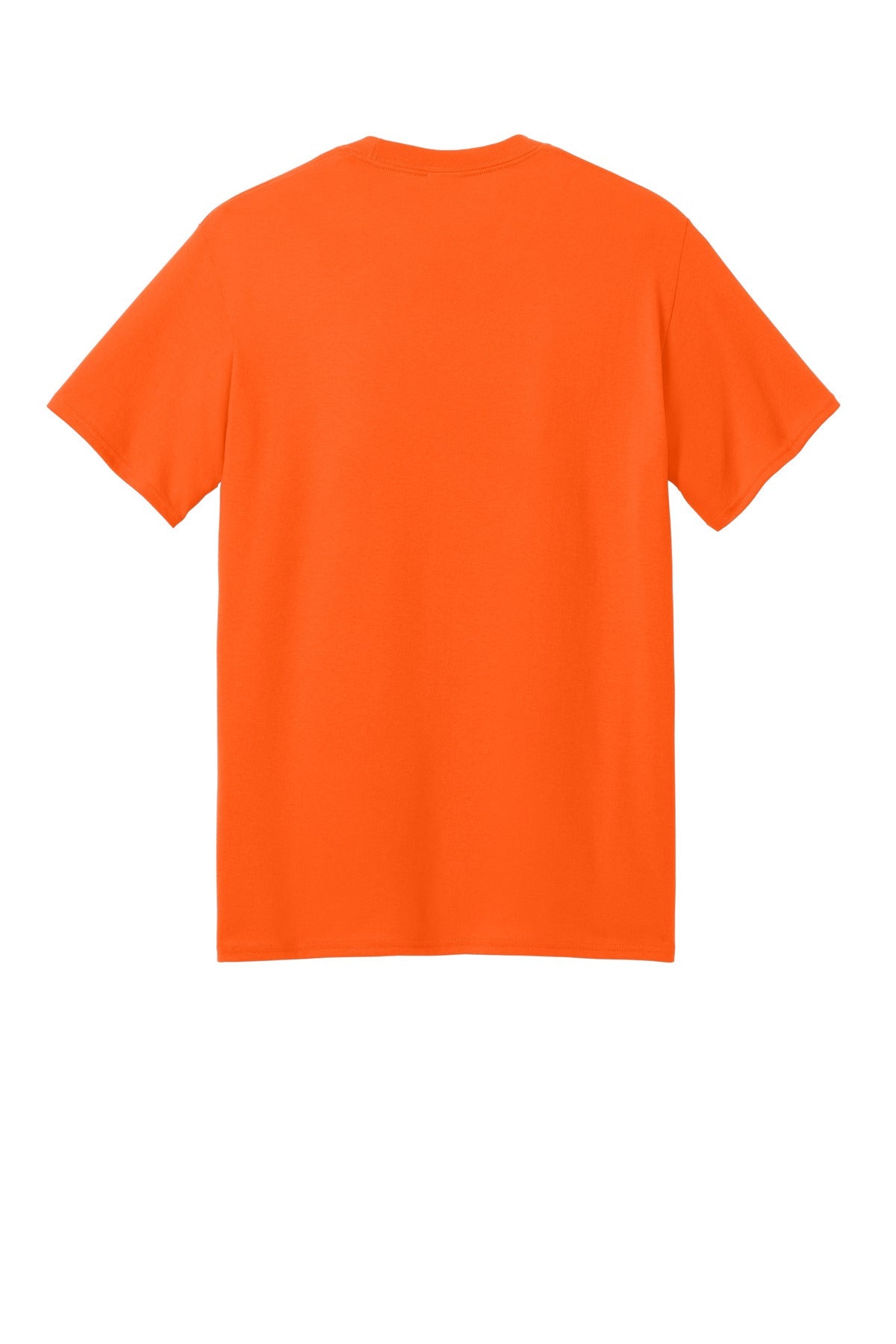 Rear View of SOrange Port & Co Core Blend Recycled Tee PC01