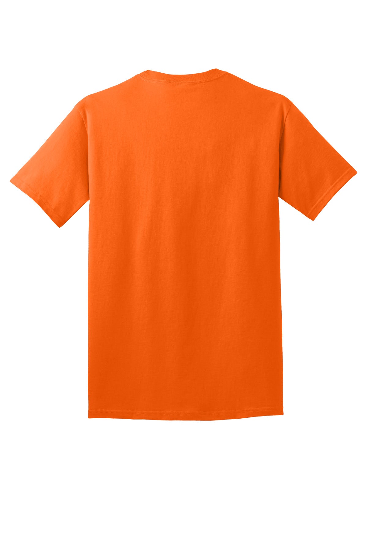 Rear View of SOrange Port & Co Core Cotton Tee. PC54
