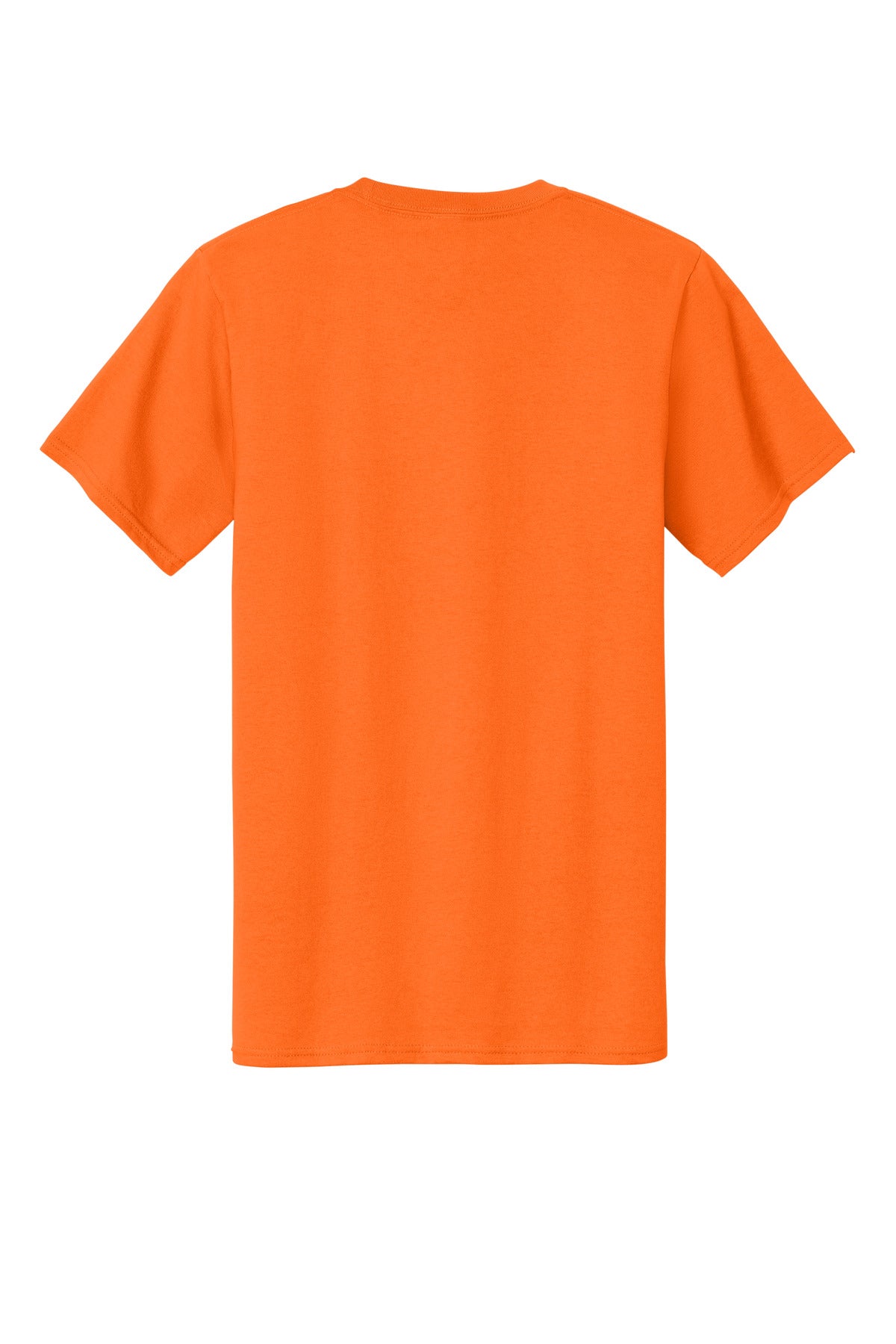 Rear View of SOrange Port & Co Essential Tee. PC61