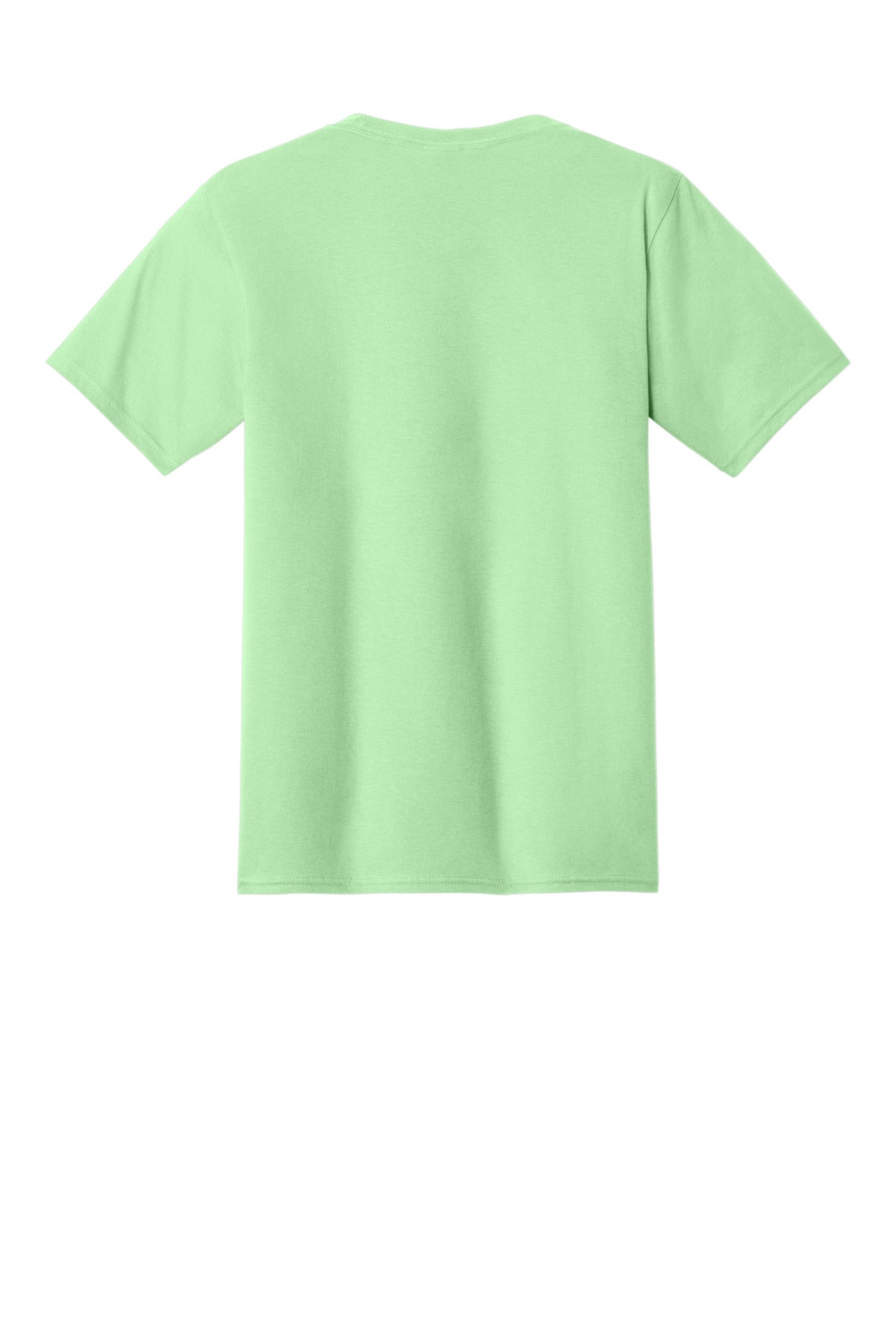 Rear View of Spearmint Port & Co Fan Favorite Tee. PC450