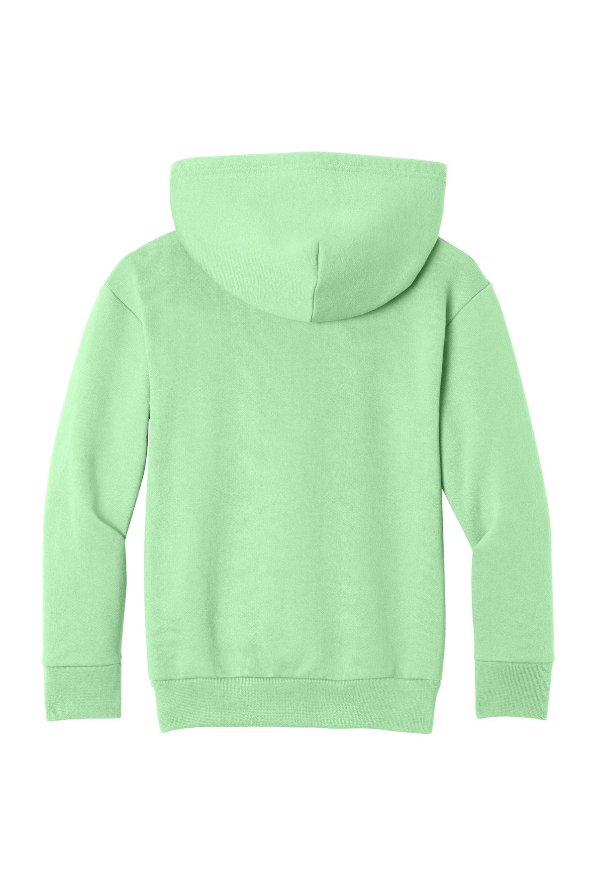 Rear View of Spearmint Port & Co Youth Easy Fleece Pullover Hooded Sweatshirt PC68YH