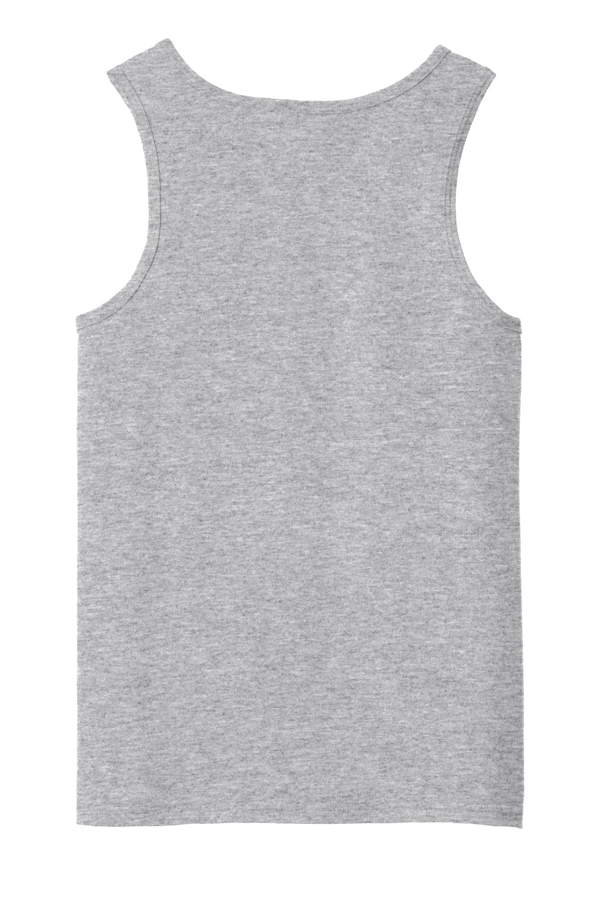 Rear View of Sport Grey Gildan Heavy Cotton Tank Top. G5200